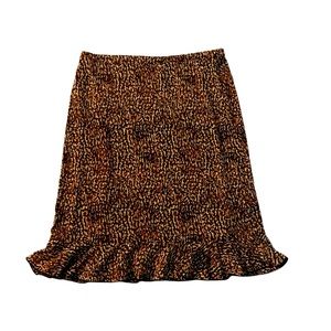 Alfani midi length ruffled hem printed skirt size medium